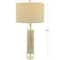 White Marble Slender Stand Table Lamp with Drum Shade 15" x 15" x 29"